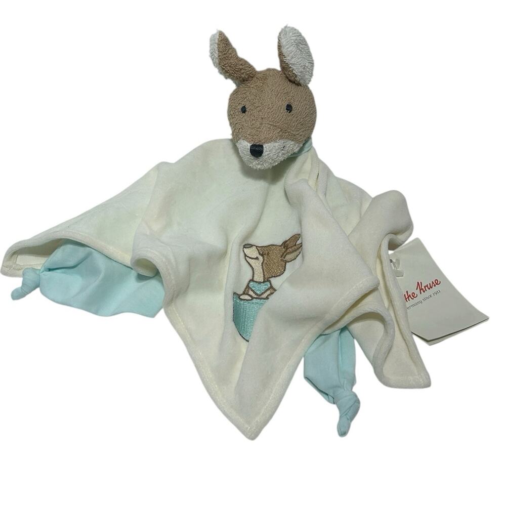 NEW Kathe Kruse Drager Kangaroo Joey Baby Lovey Lovie Security Blanket Knotted